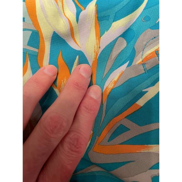 Patagonia Men 29 Board Shorts Swim Shorts Trunks Blue & Orange Hawaiian Tropical - Picture 8 of 9